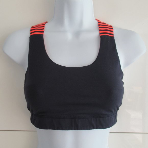 Lululemon 2 Dark Blue with Orange Cross Back Strap Sports Bra Size 2 or XS - Picture 1 of 9